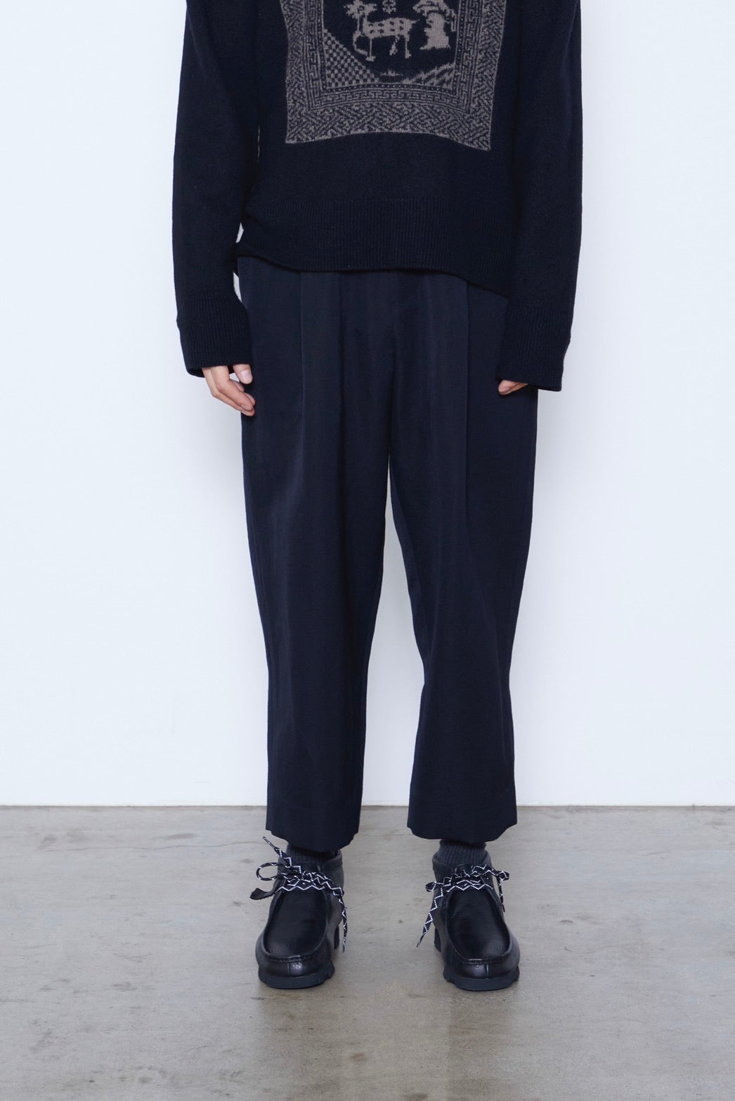 Wool Linen Wide Legged Trousers