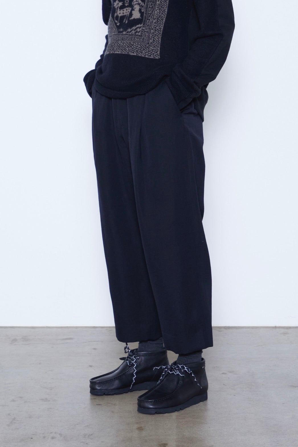 Wool Linen Wide Legged Trousers
