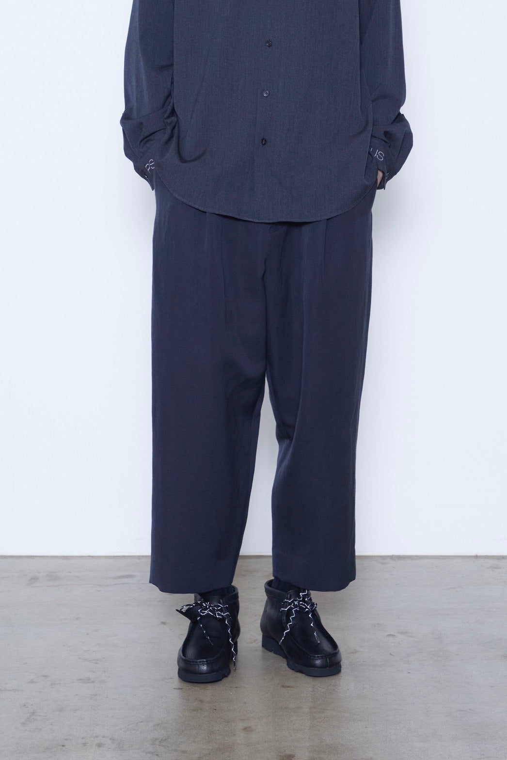 Wool Linen Wide Legged Trousers