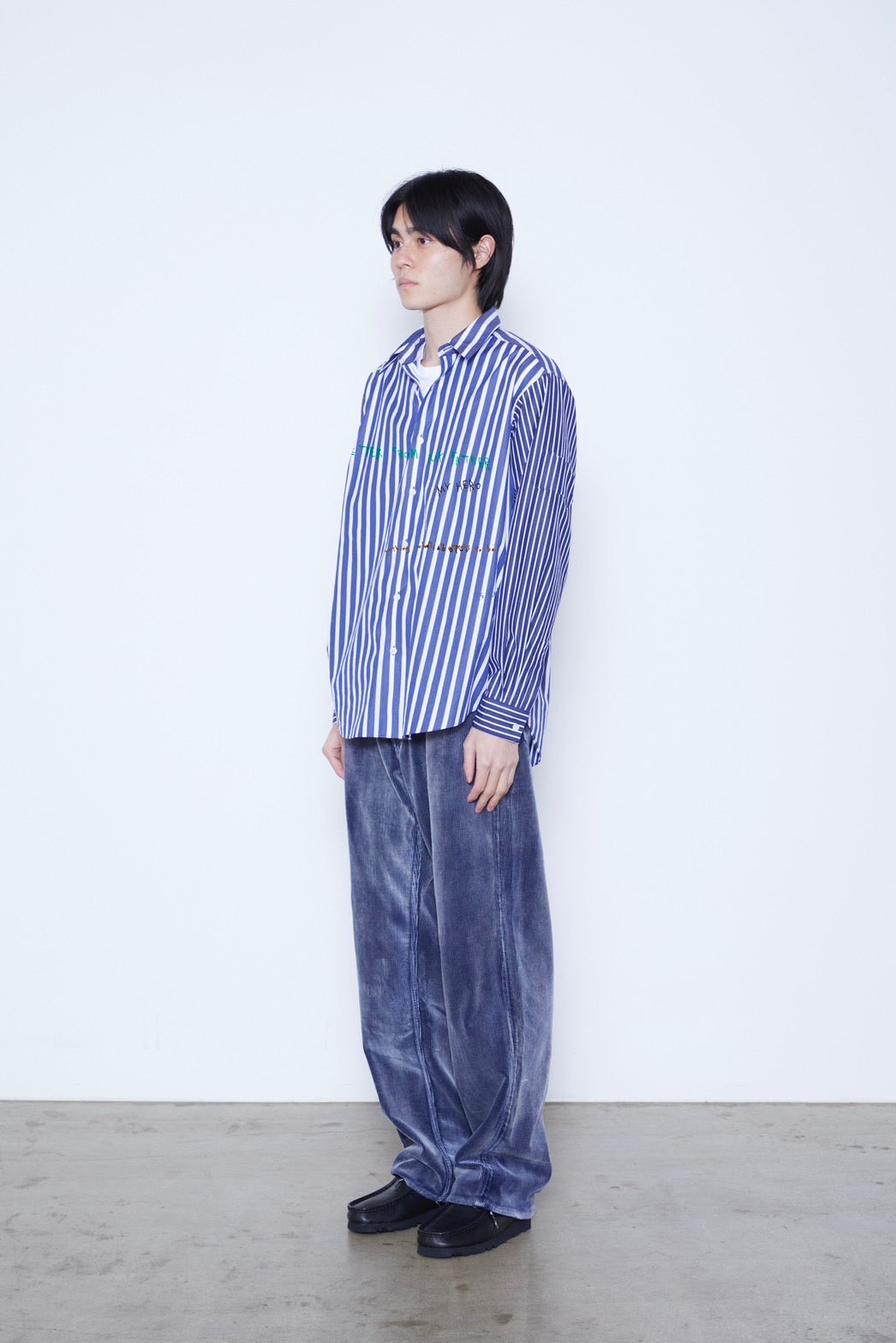 Lettered Strip Regular Collar Shirt