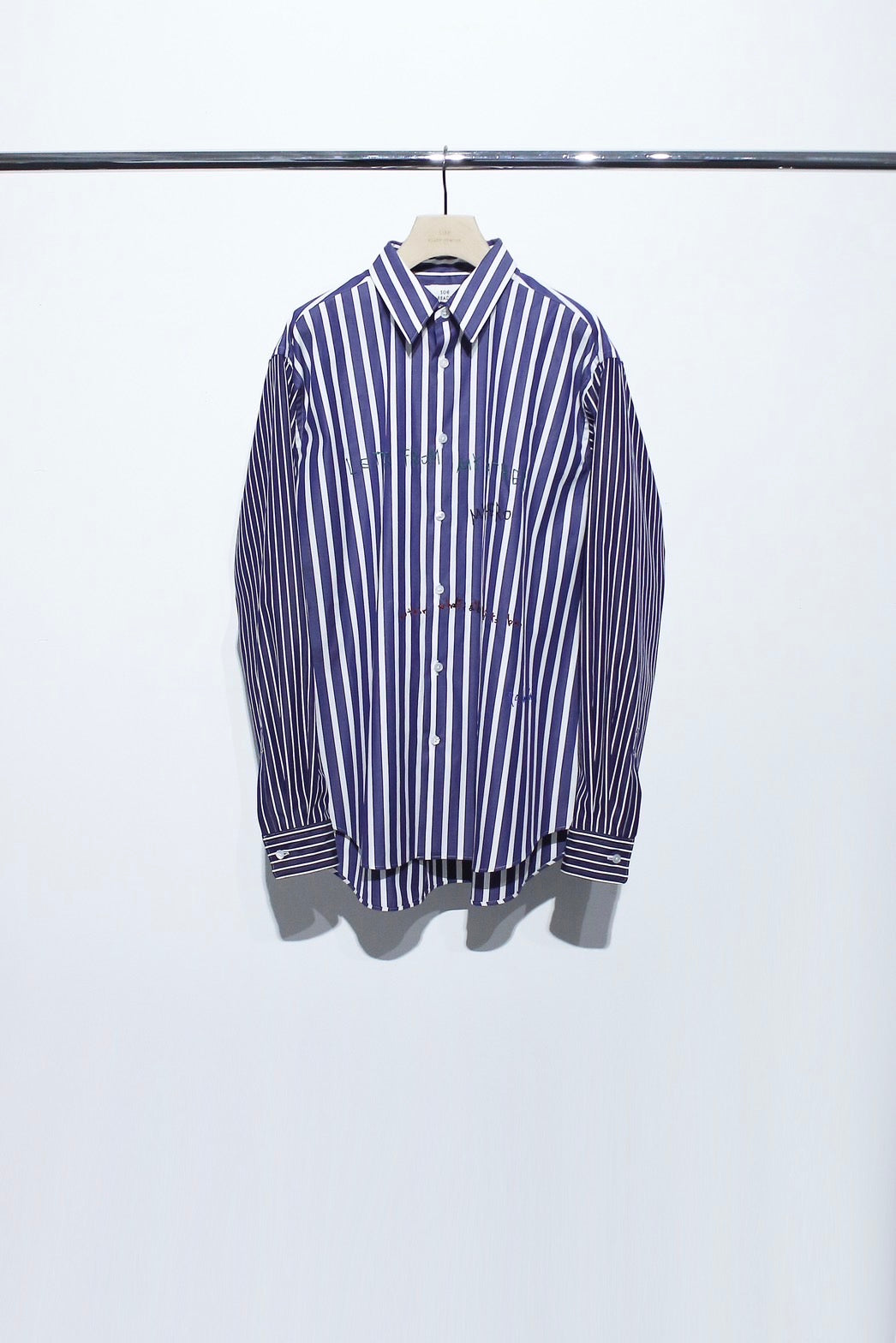 Lettered Strip Regular Collar Shirt