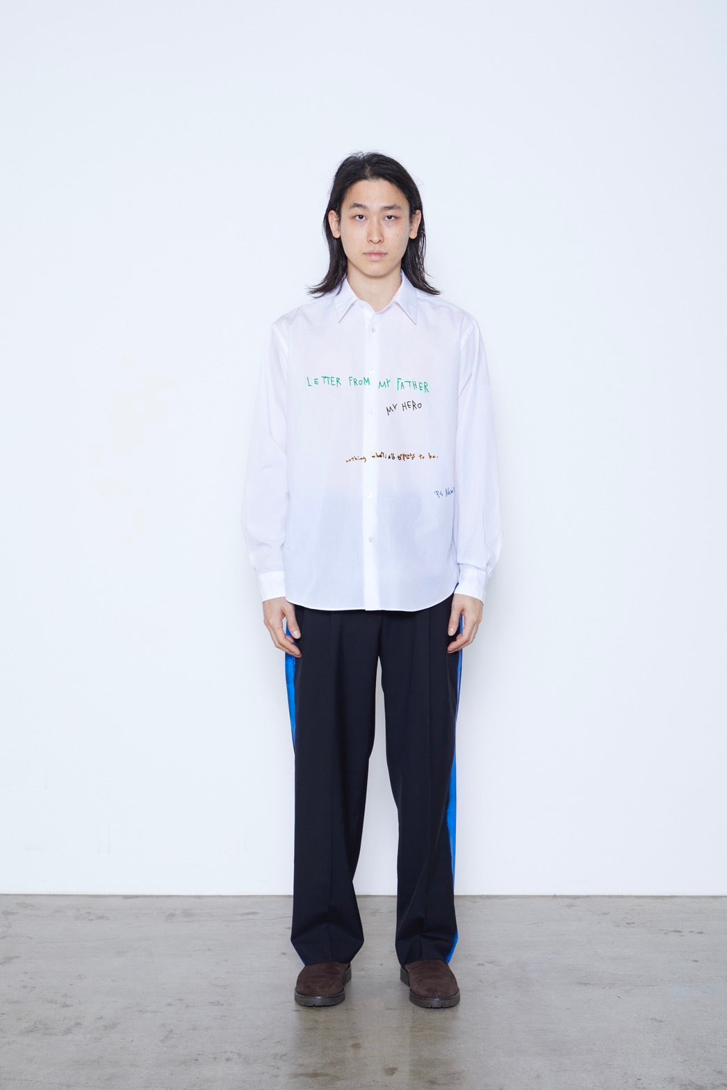Lettered Regular Collar Shirt