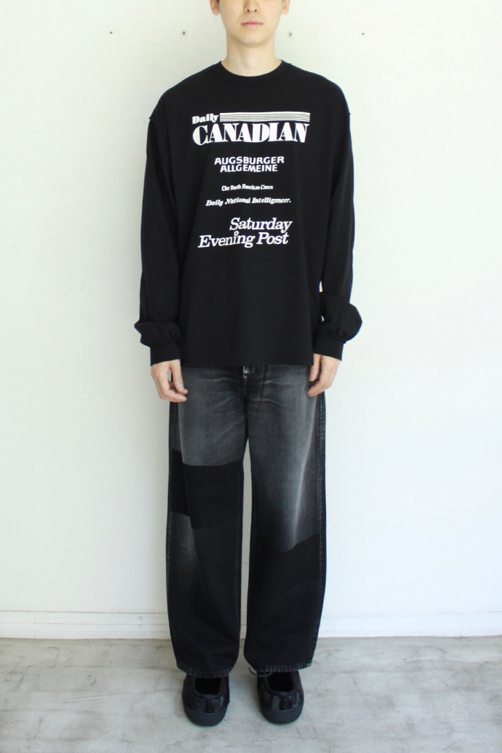 Reverse L/S Tee "PAPERS"