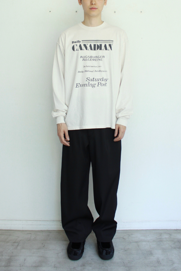 Reverse L/S Tee "PAPERS"