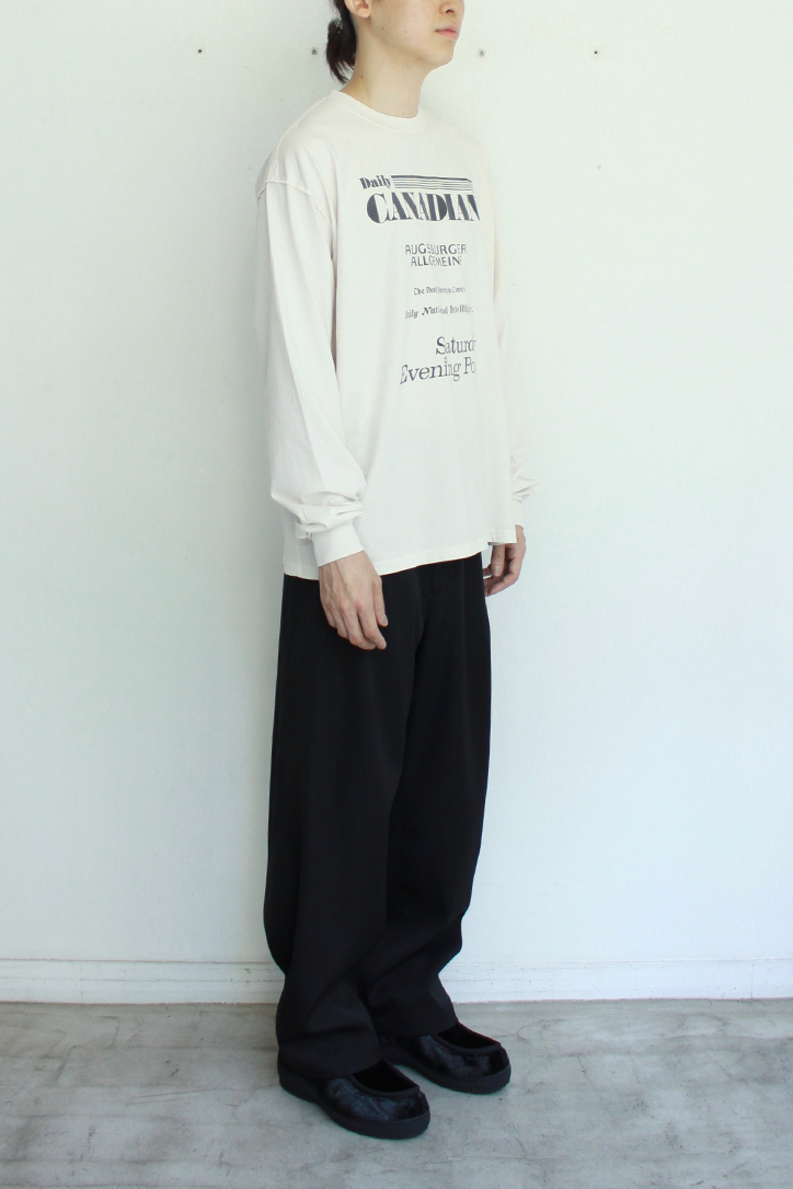 Reverse L/S Tee "PAPERS"