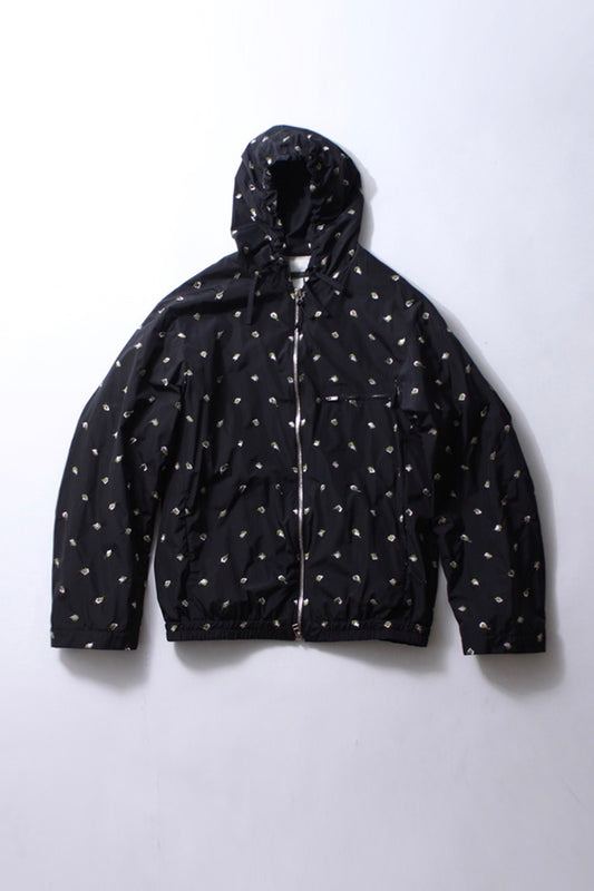 All-Over Embroidered Hooded Jacket