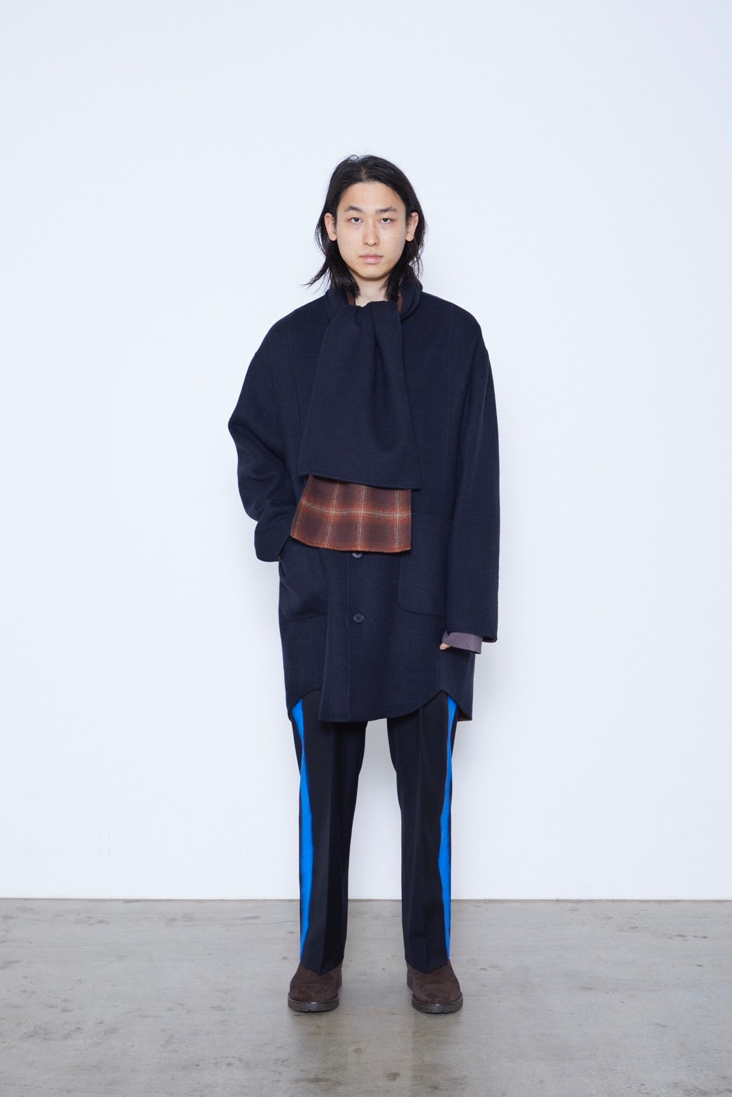 Double Face Coat with Scarf