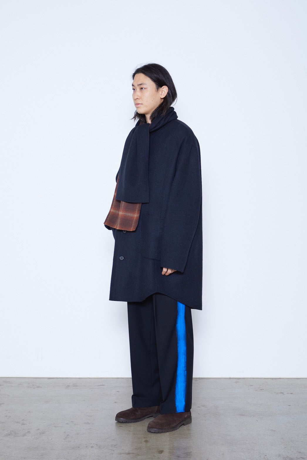 Double Face Coat with Scarf