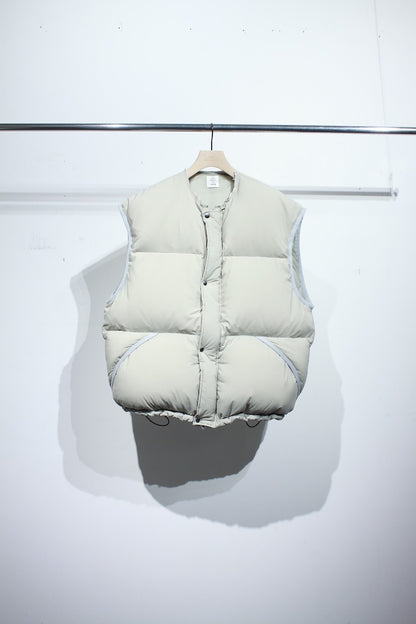 Collarless Down Vest Jacket