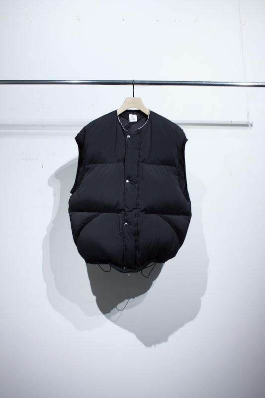 Collarless Down Vest Jacket