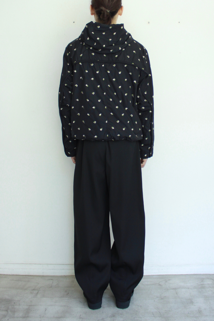 All-Over Embroidered Hooded Jacket