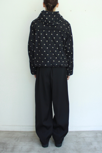 All-Over Embroidered Hooded Jacket