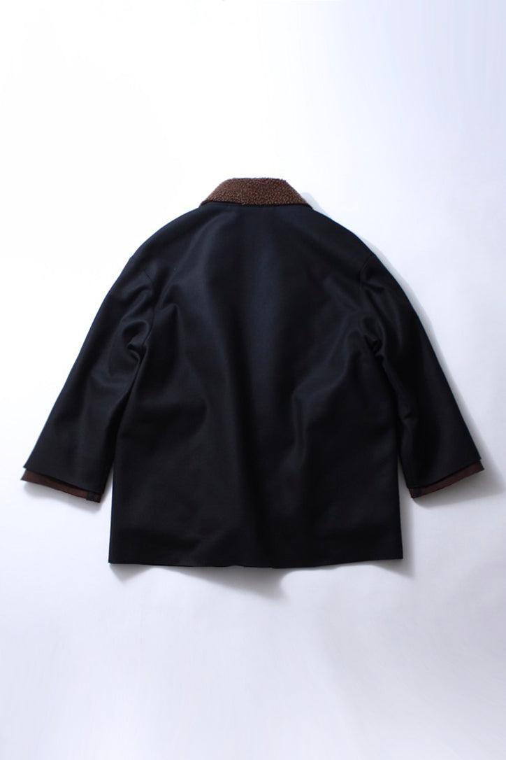 Layered Mouton Collar Coat