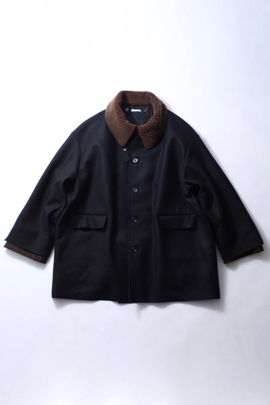 Layered Mouton Collar Coat