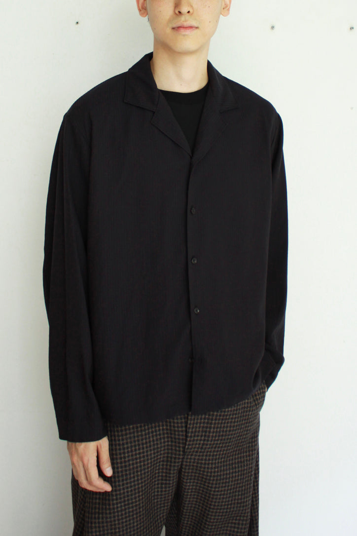 Short Lapel Shirt "WOOL DOBBY"