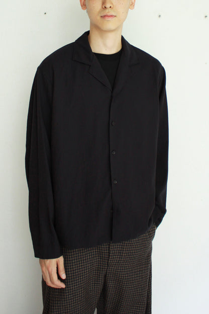 Short Lapel Shirt "WOOL DOBBY"