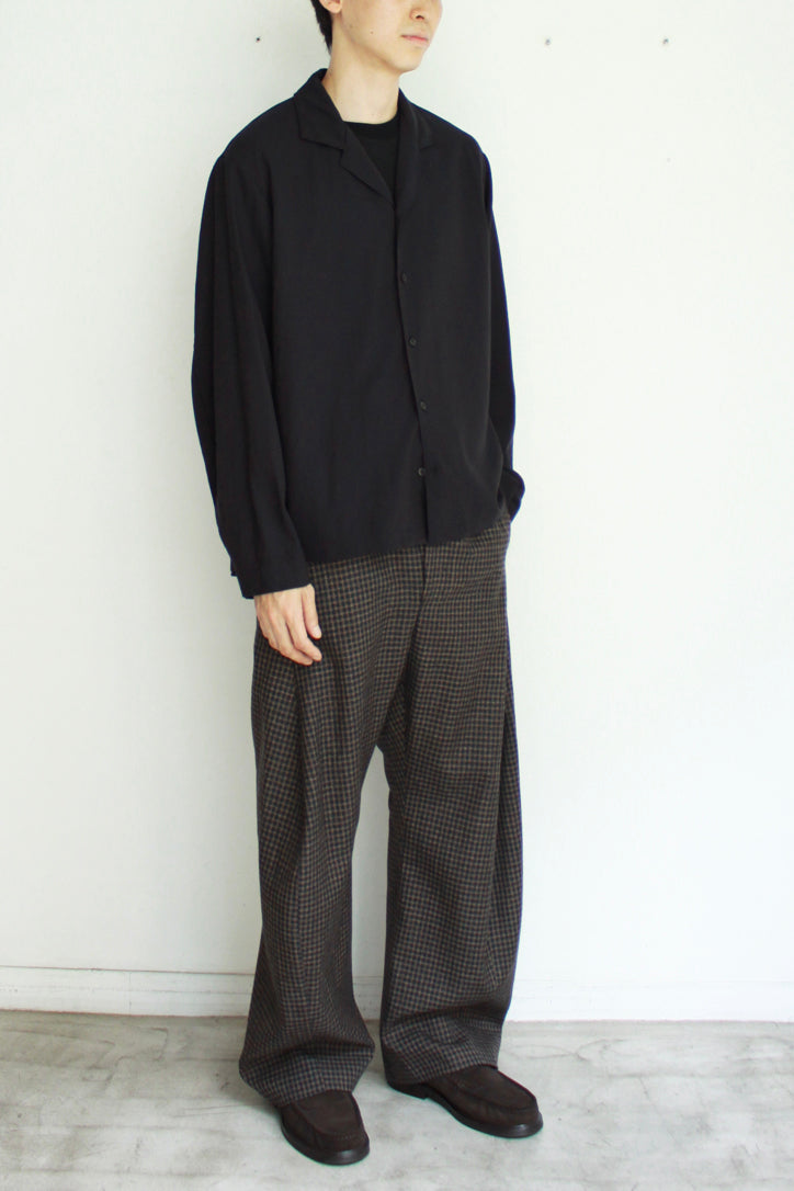 Short Lapel Shirt "WOOL DOBBY"