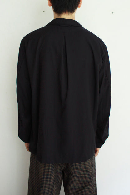 Short Lapel Shirt "WOOL DOBBY"