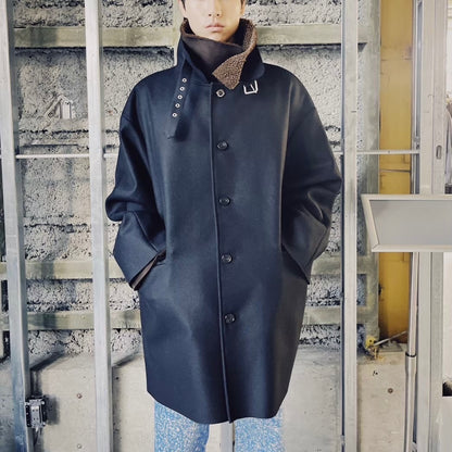 Layered Mouton Collar Coat