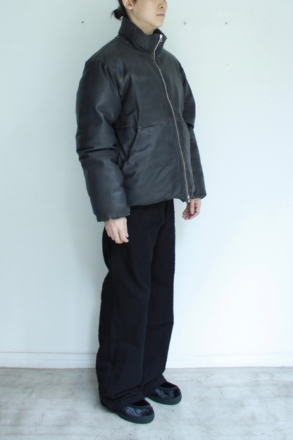 Damaged Leather Down Jacket