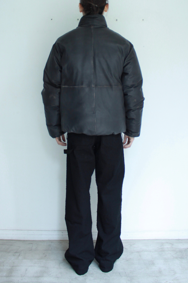 Damaged Leather Down Jacket