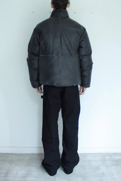 Damaged Leather Down Jacket