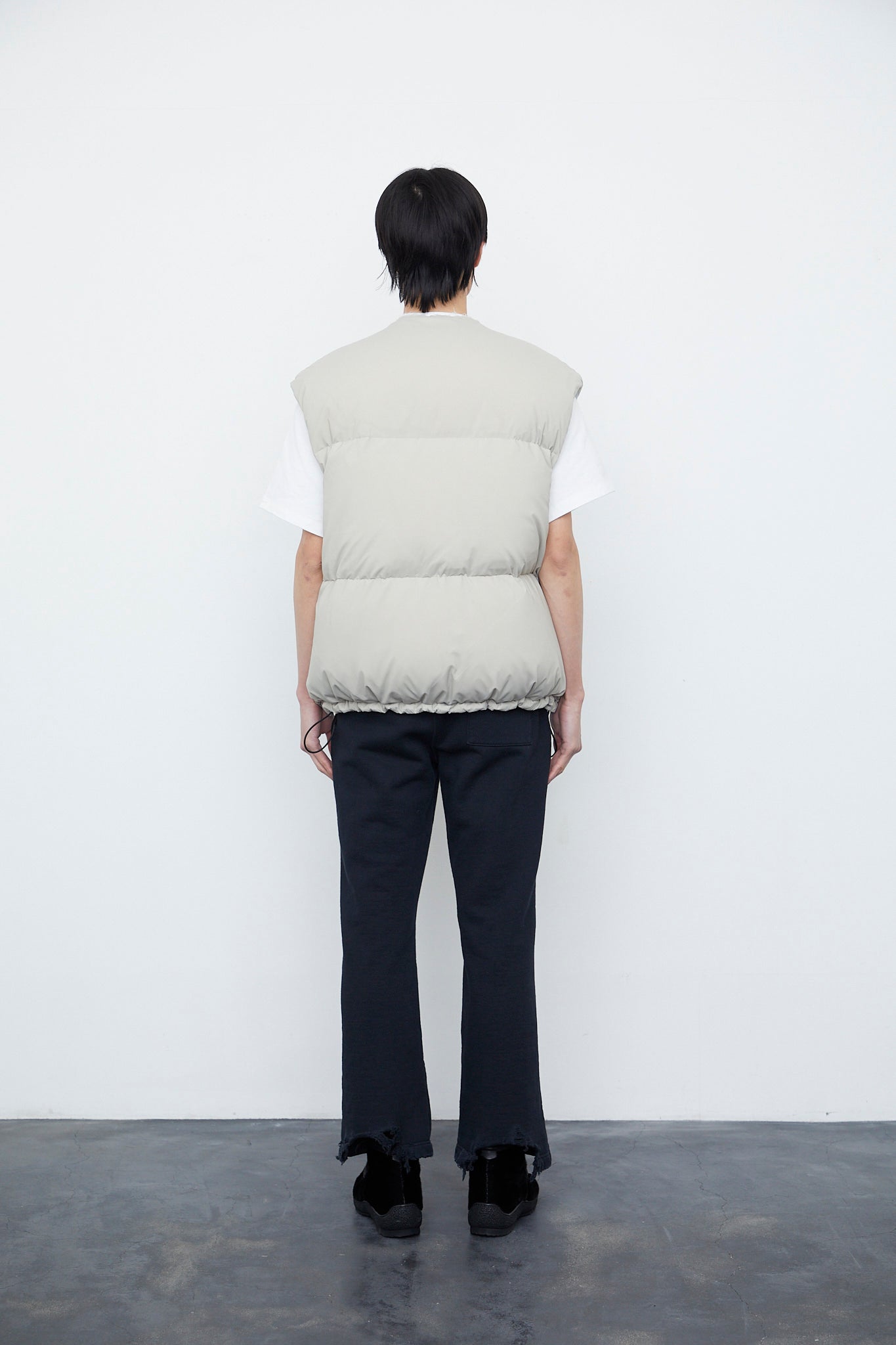 Collarless Down Vest Jacket