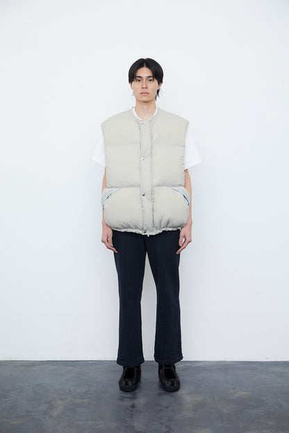 Collarless Down Vest Jacket